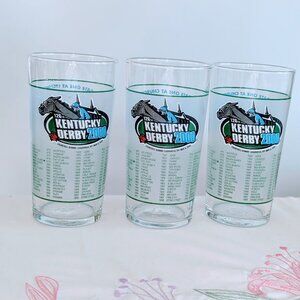 VTG Set of 3 Kentucky Derby Mint Julep Glasses 2000 126th Run Official Tumbler
